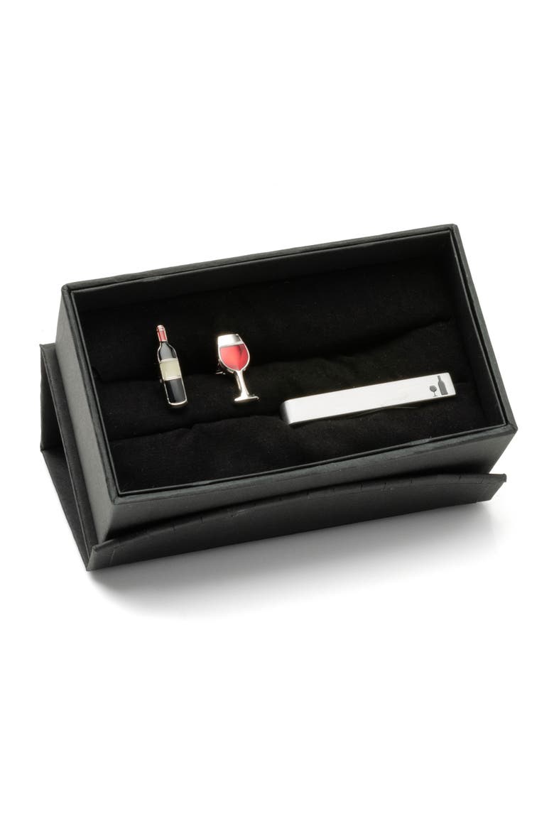Wine Lover Tie Bar & Cuff Links Set, Alternate, color, MULTI