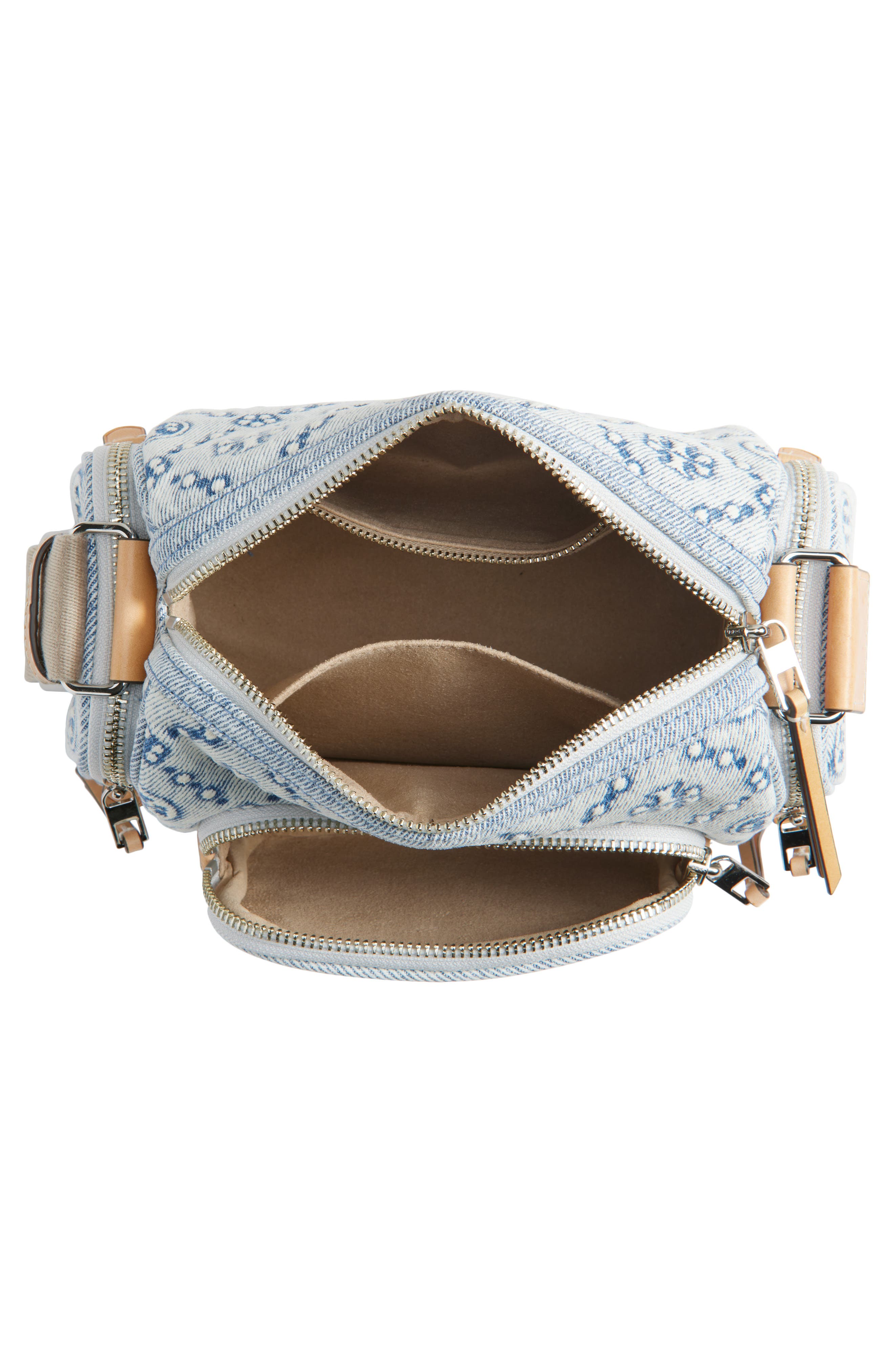 Tory Burch T Monogram Denim Pocket Crossbody Bag, Alternate, color, Powder Blue