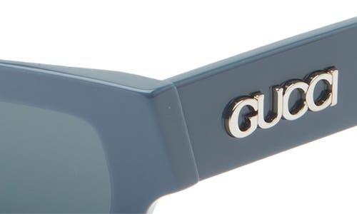 Gucci 52mm Polarized Rectangular Sunglasses In Blue