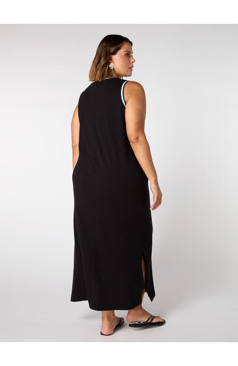 Live Unlimited Crochet Trim Dress, Alternate, color, Black