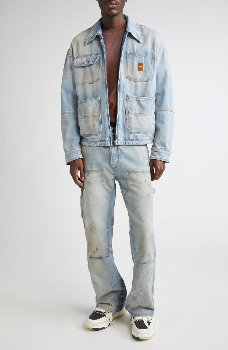 AMIRI Lightweight Denim Work Jacket, Alternate, color, Perfect Antique Indigo