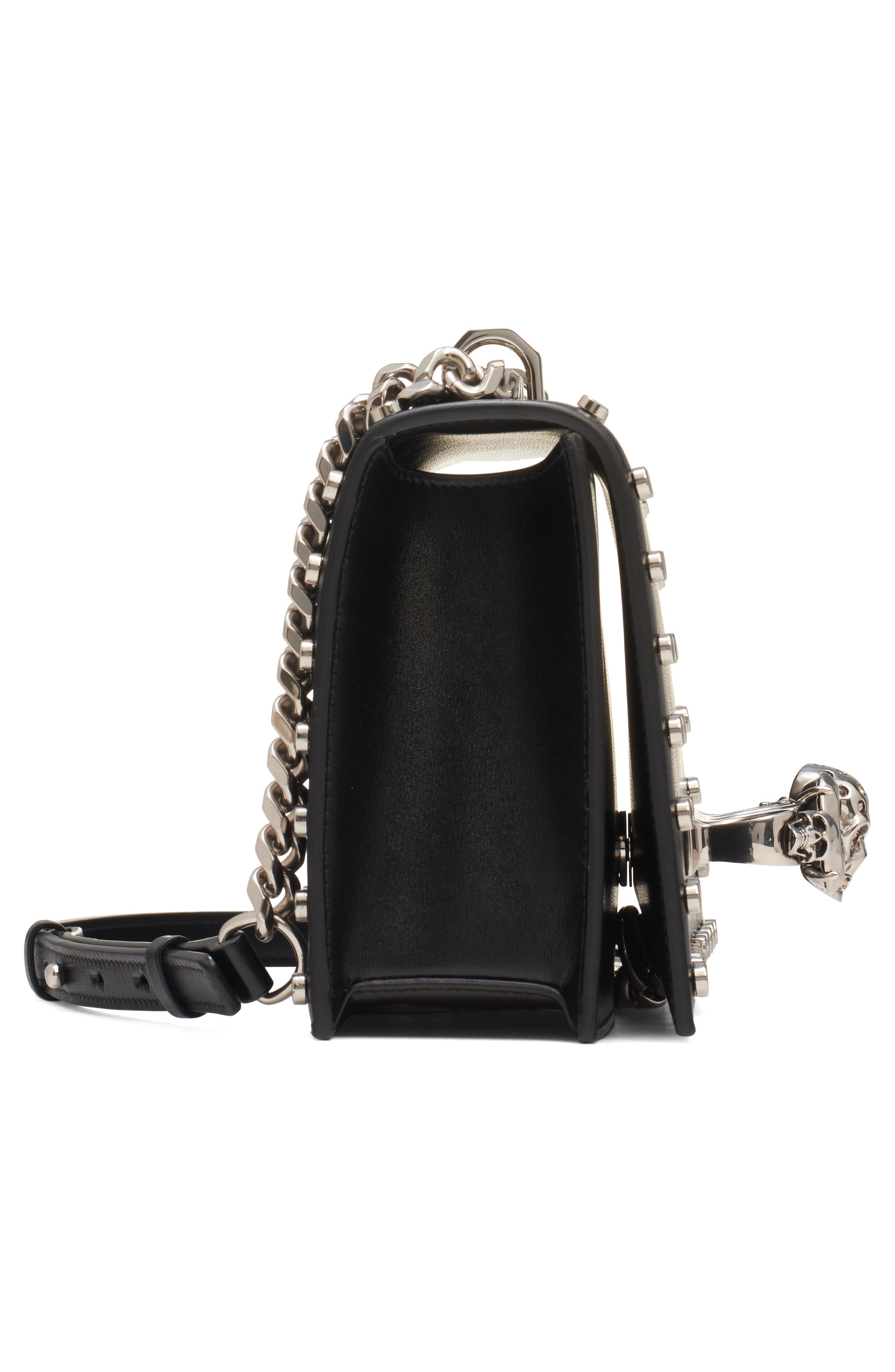 McQueen Stud & Jeweled Crystal Embellished Satchel, Alternate, color, 