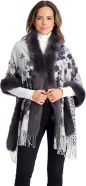 GORSKI Double Face Cashmere Stole With Tape Top And Bottom