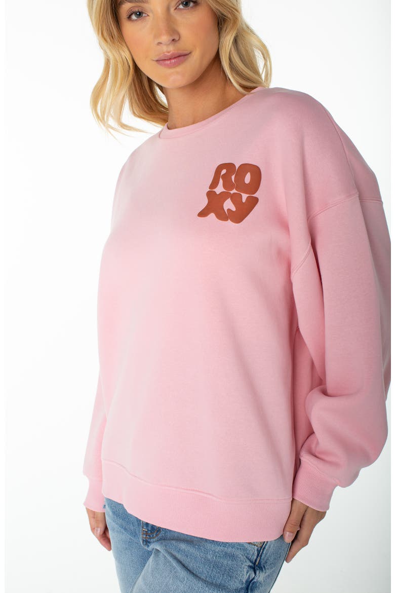 Morning Stroll Oversize Logo Graphic Sweatshirt, Alternate, color, CORAL BLUSH