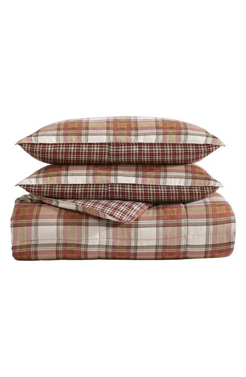 Edgewood Plaid Reversible Comforter & Sham Set