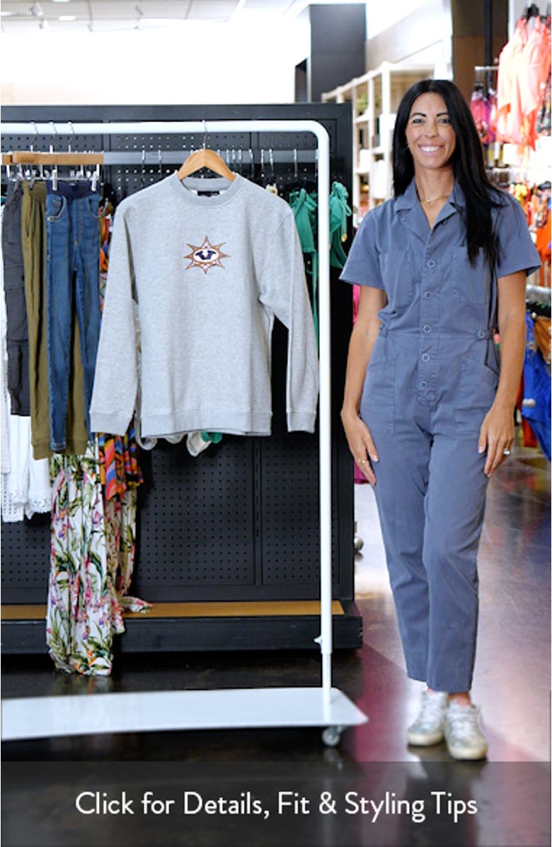 Kids' Star Checker Cement Cotton Blend Sweatshirt, sales video thumbnail