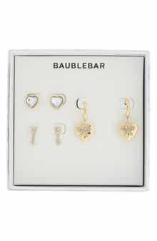 BaubleBar Set of 3 Heart & Arrow Stud Hoop Earrings