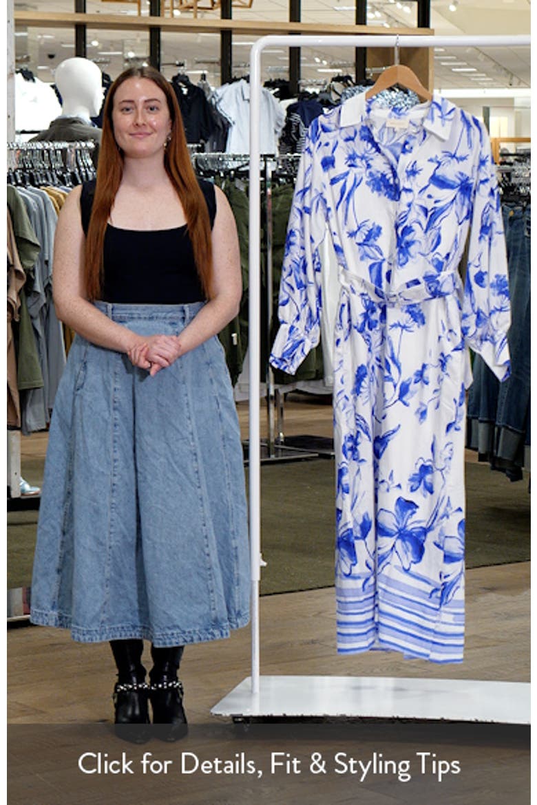 Floral Print Belted Long Sleeve Maxi Shirtdress video