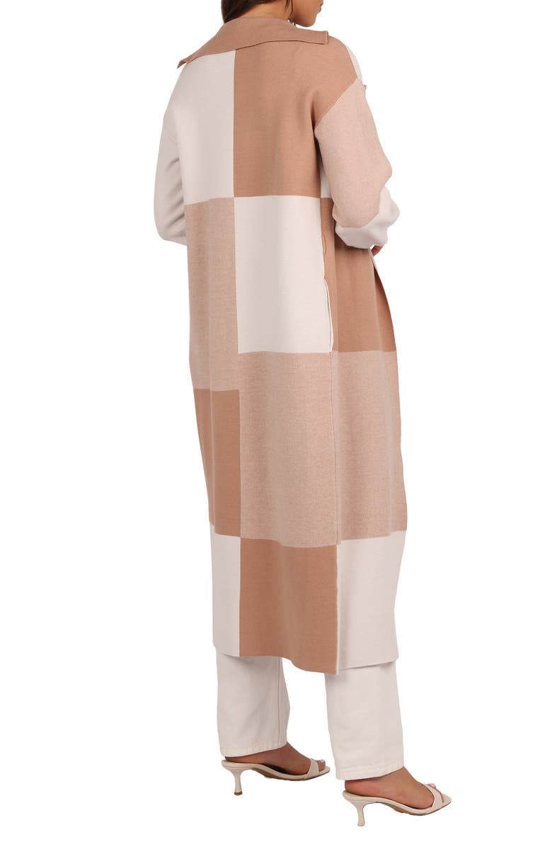 Petal & Pup Kingston Large Check Long Cardigan, Alternate, color, Beige Check