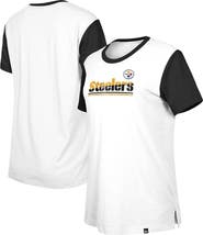 New Era Women's New Era White/Black Pittsburgh Steelers Third Down Colorblock T-Shirt