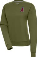 ANTIGUA Women's Antigua Olive Los Angeles Angels Victory Pullover Sweatshirt