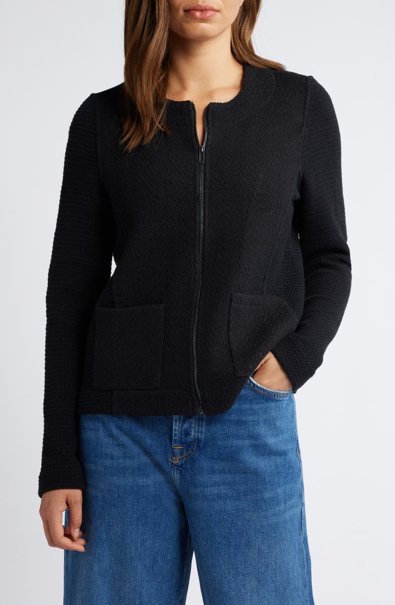 NIC+ZOE Mix Zip Front Knit Jacket, Alternate, color, 