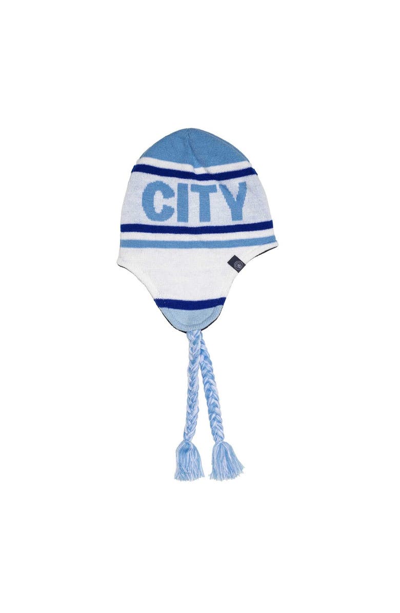 FAN INK Men's White Manchester City Chalet Tassel Knit Hat, Alternate, color,