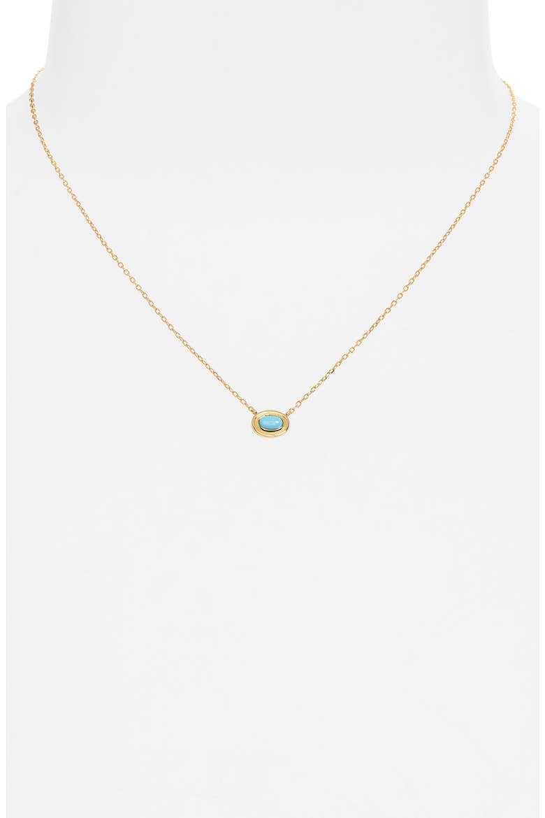 Oval Turquoise Pendant Necklace, Alternate, color, GOLD