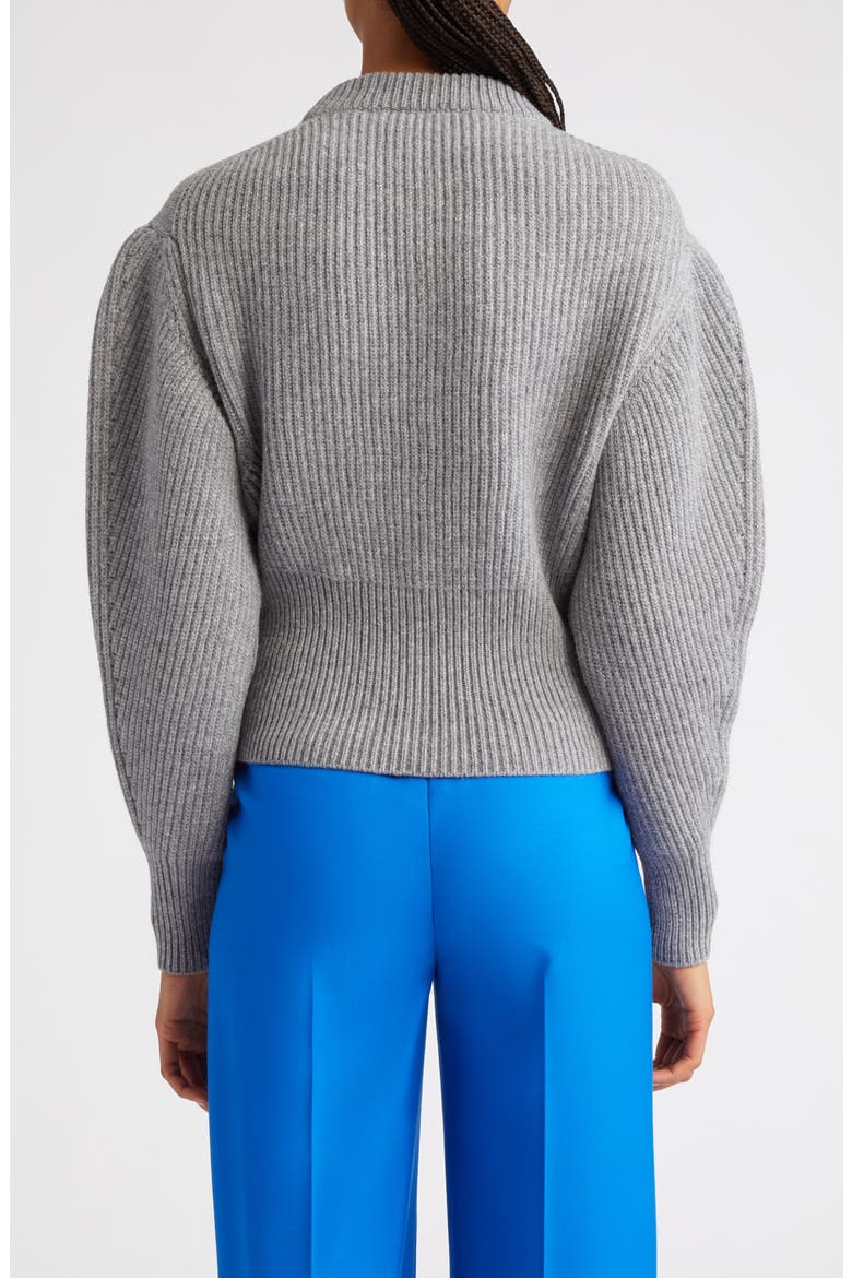 Orchid Intarsia Cocoon Sleeve Crop Wool Sweater, Alternate, color, 1164 GREY/ RED/ YELLOW