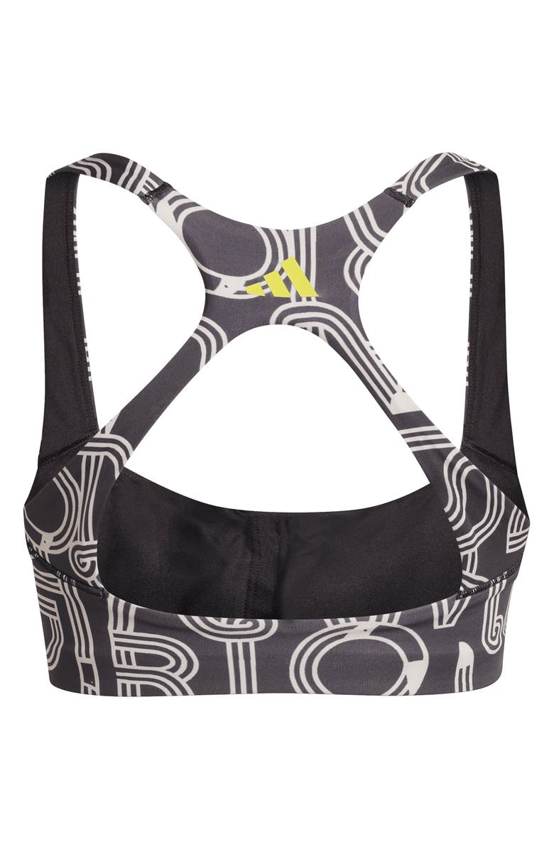 adidas x FARM Rio Climacool Sports Bra, Alternate, color, Black/ Crystal Linen/ Lime