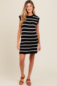 PinkBlush Striped Sweater Knit Sleeveless Dress