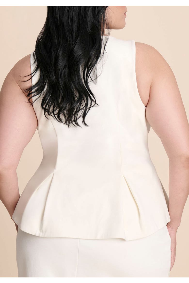 Button Up Peplum Vest, Alternate, color, JET STREAM