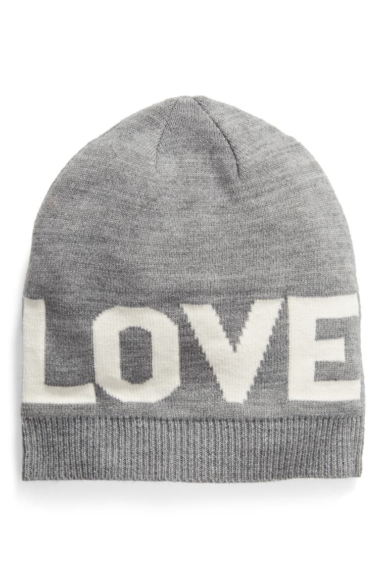 Stadium Beanie, Main, color, HEATHER GRAY/ ECRU