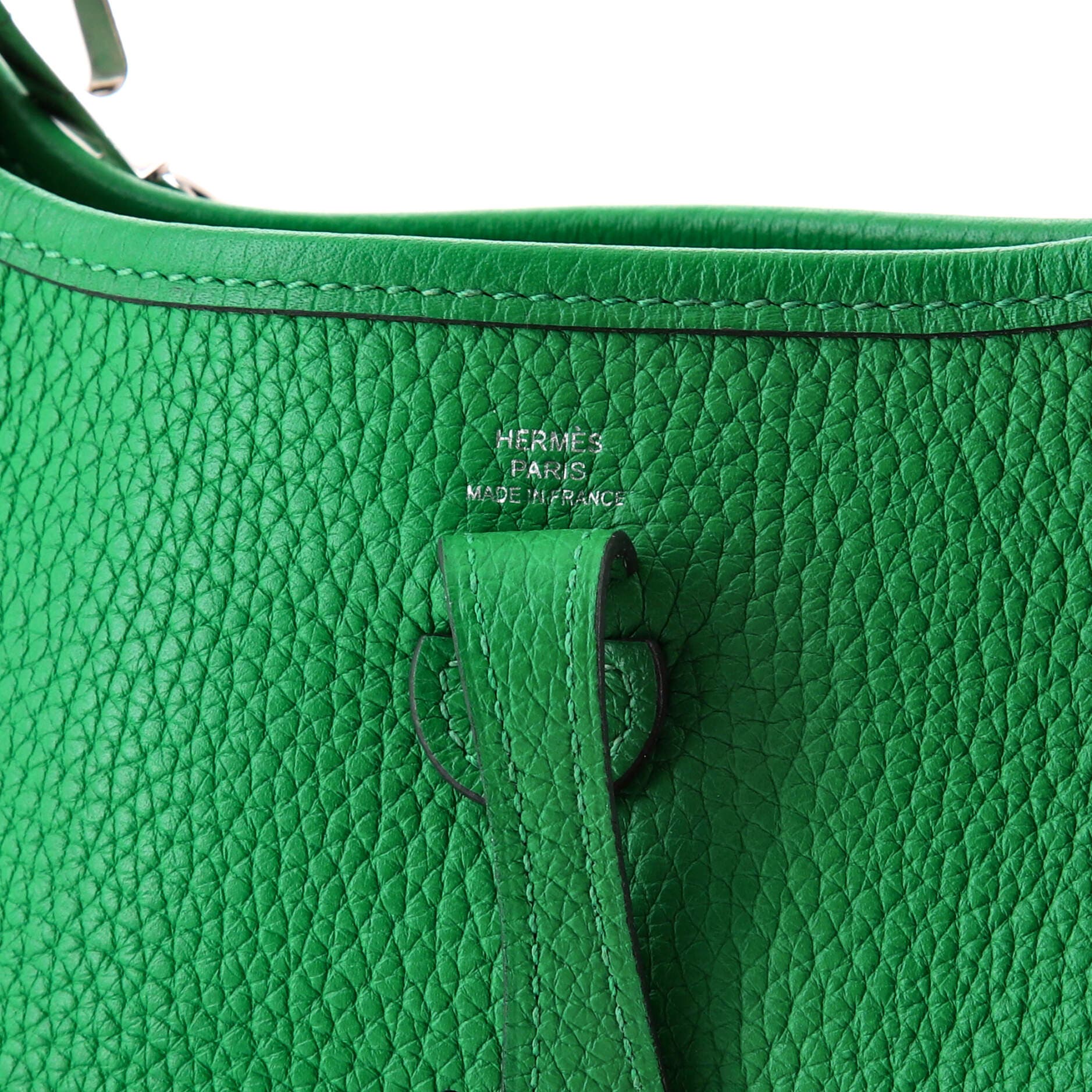 Pre-Owned Hermes Evelyne Bag Gen III Clemence TPM, Alternate, color, Green