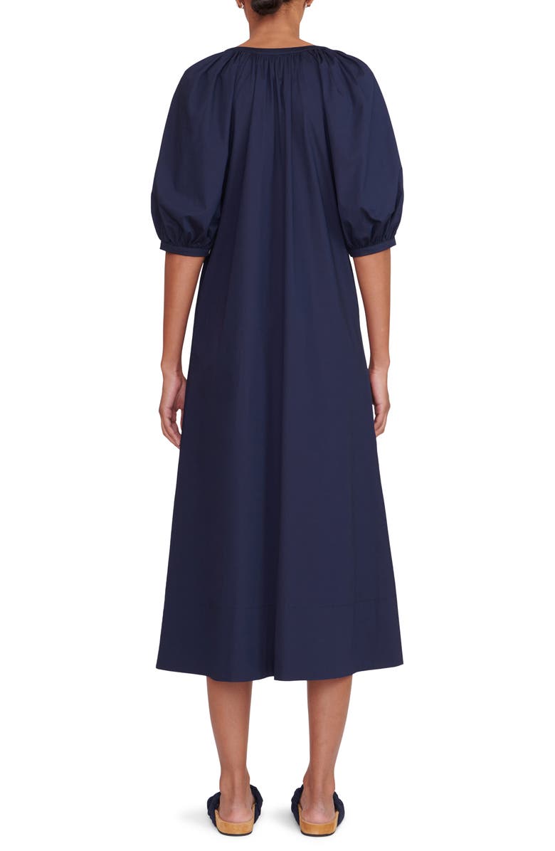 STAUD Vincent Puff Sleeve Maxi Dress, Alternate, color, Navy