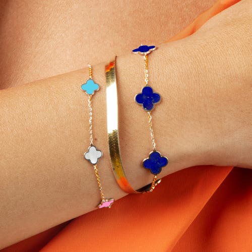 The Lovery Fine Jewelry Mini Pastel Mixed Clover Bracelet