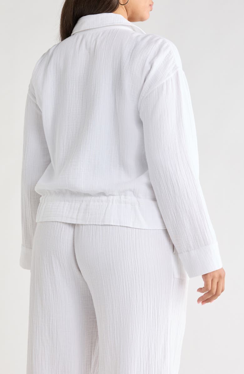 Caslon<sup>®</sup> Cotton Gauze Utility Jacket, Alternate, color, White