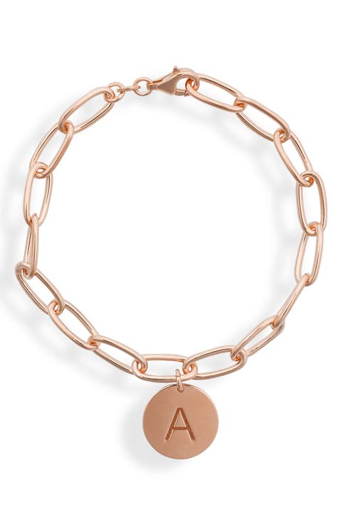 Initial Disc Charm Bracelet