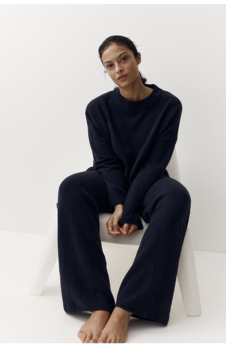 H&M Fine-knit Trousers, Alternate, color, Navy Blue