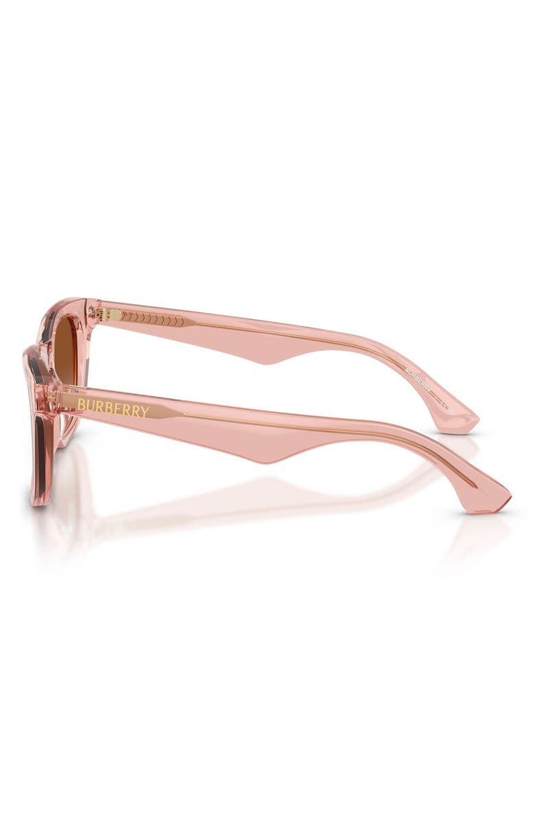 Burberry Kids' 46mm Small Square Sunglasses, Alternate, color, Transparent Pink / Brown