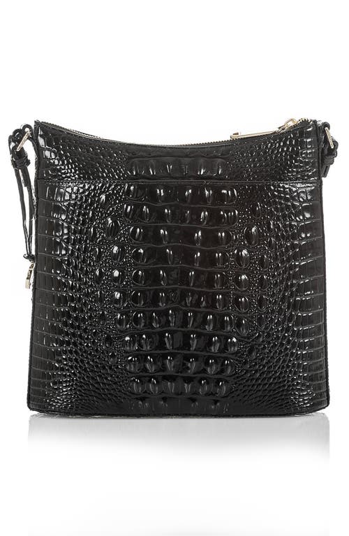 Brahmin Katie Croc Embossed Leather Crossbody Bag In Black