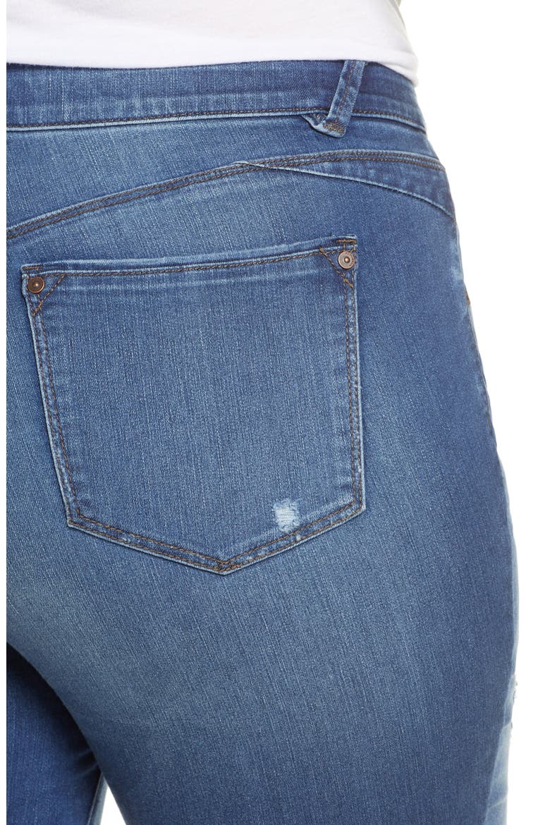 Ab-Solution Fray Hem Ankle Skinny Jeans (Nordstrom Exclusive), Alternate, color, BLUE