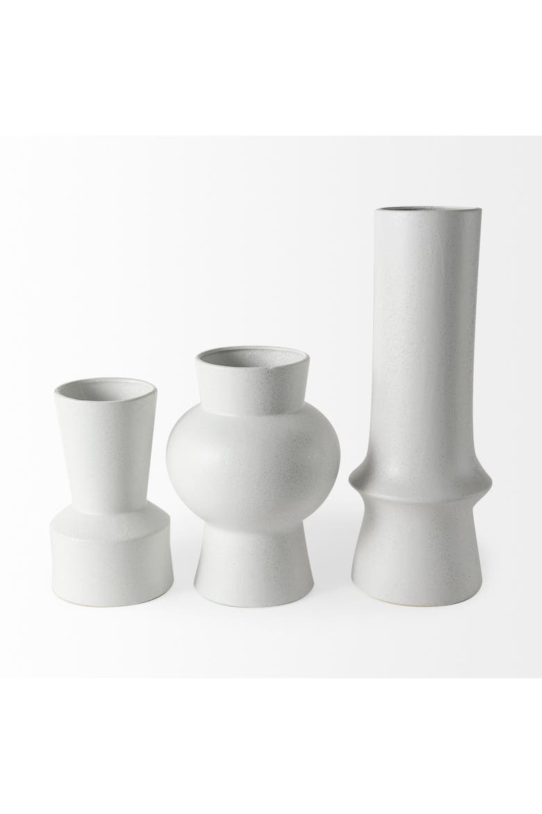 Laforge Ceramic Vase, Alternate, color, White