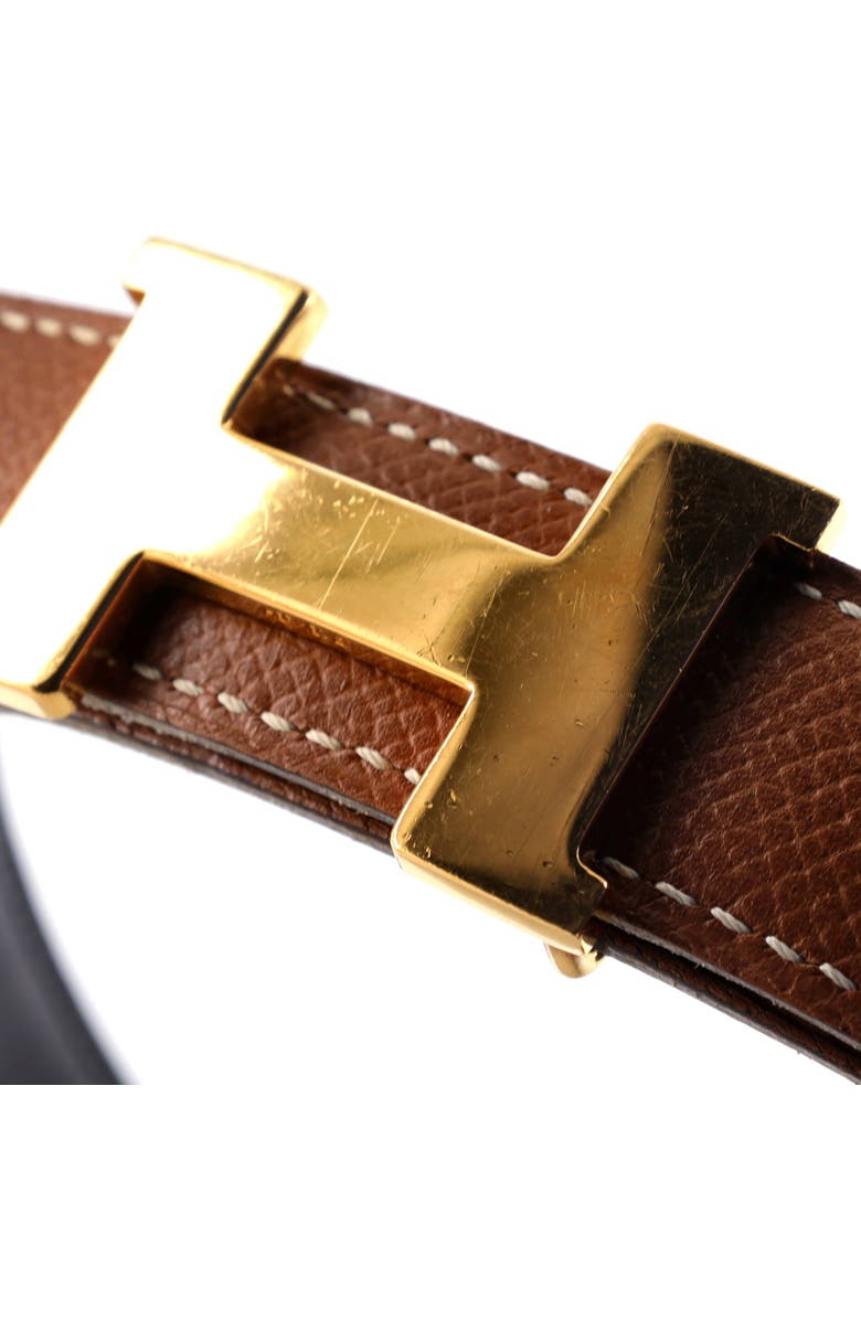 Pre-Owned Hermes Constance Reversible Belt Leather Thin, Alternate, color, Brown