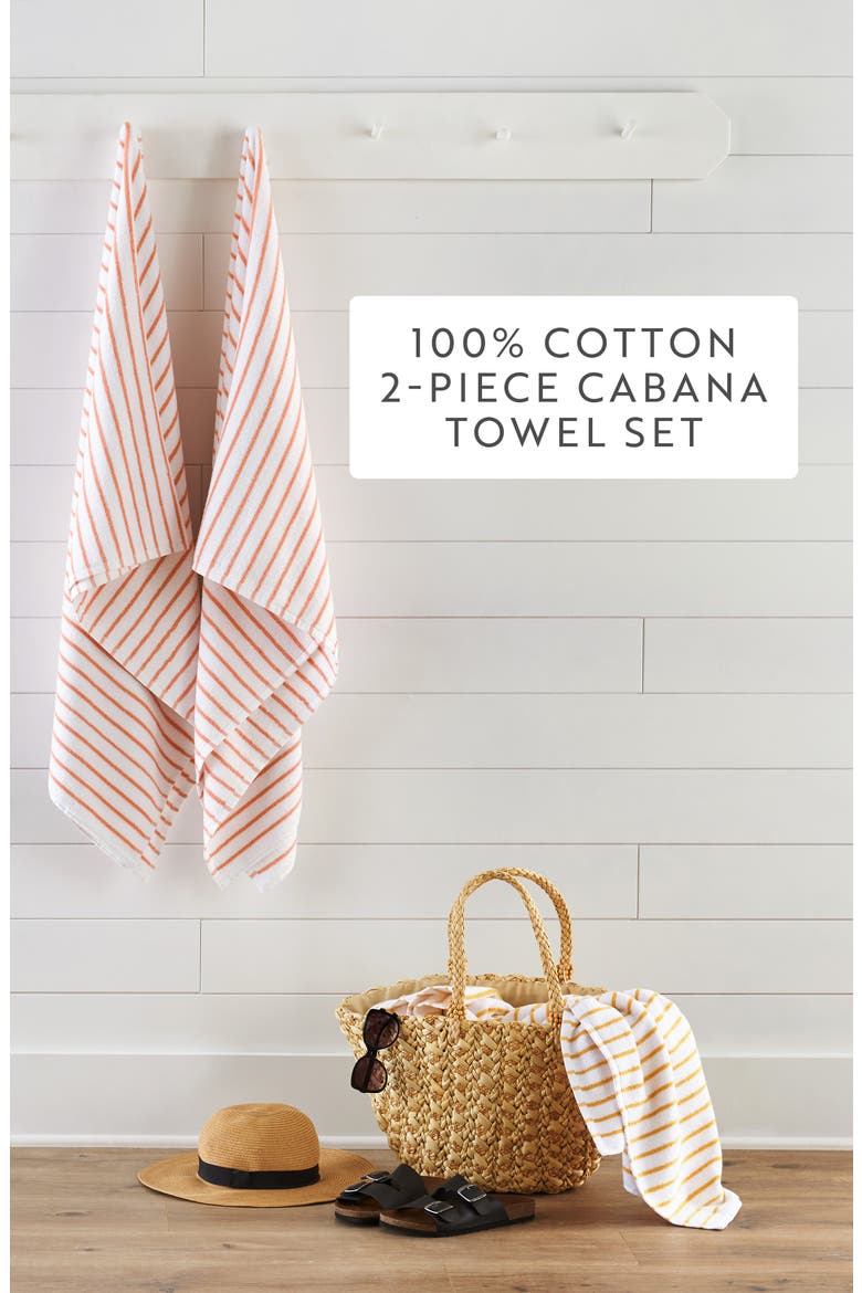 2-Pack Cabana Beach Towels, Alternate, color, STRIPES CORAL
