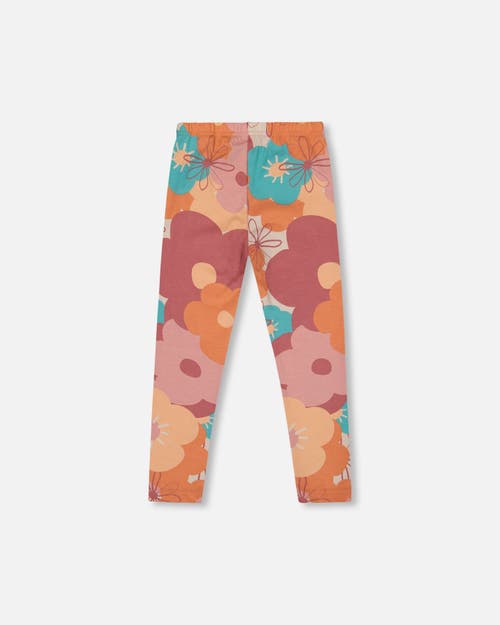 Deux Par Deux Organic Cotton Jersey Leggings With Cats In Multi