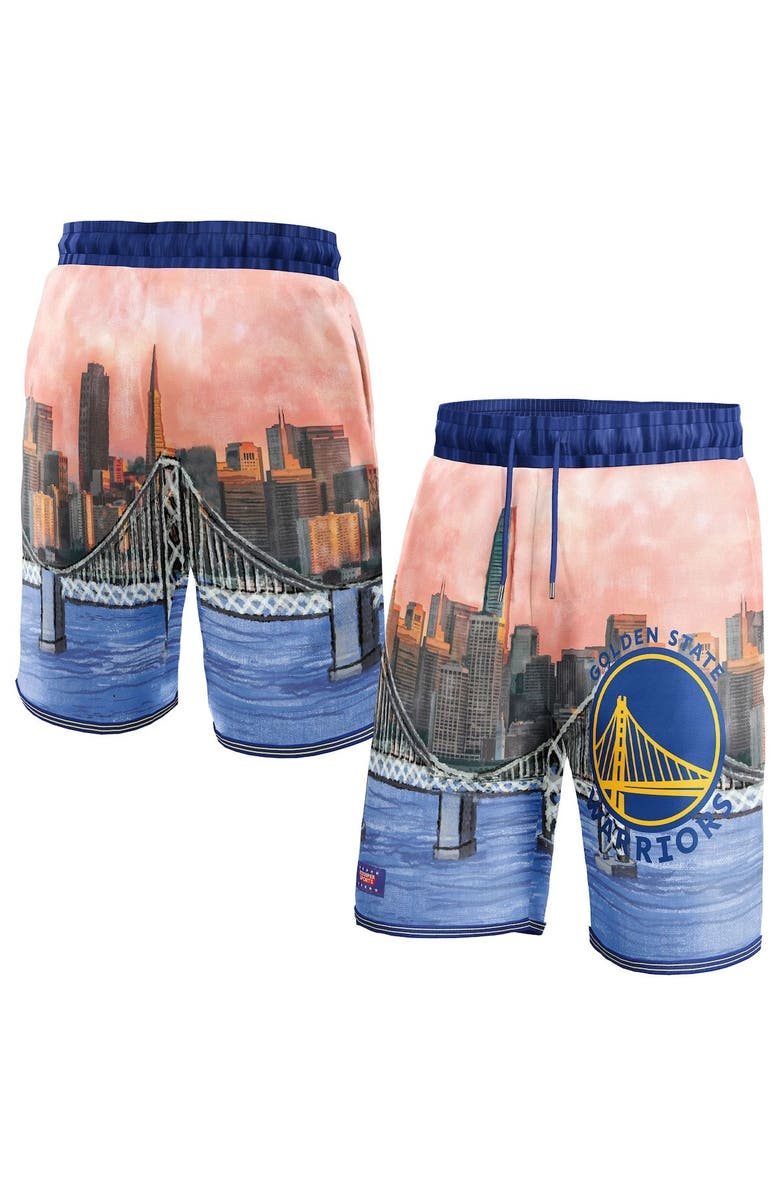 NBA X KIDSUPER Unisex NBA & KidSuper Studios by Fanatics Royal Golden State Warriors Hometown Shorts, Main, color, Royal