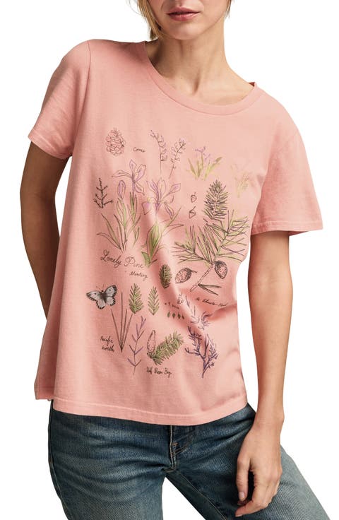 Botanical Floral Cotton Graphic T-Shirt
