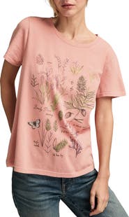 Lucky Brand Botanical Floral Cotton Graphic T-Shirt