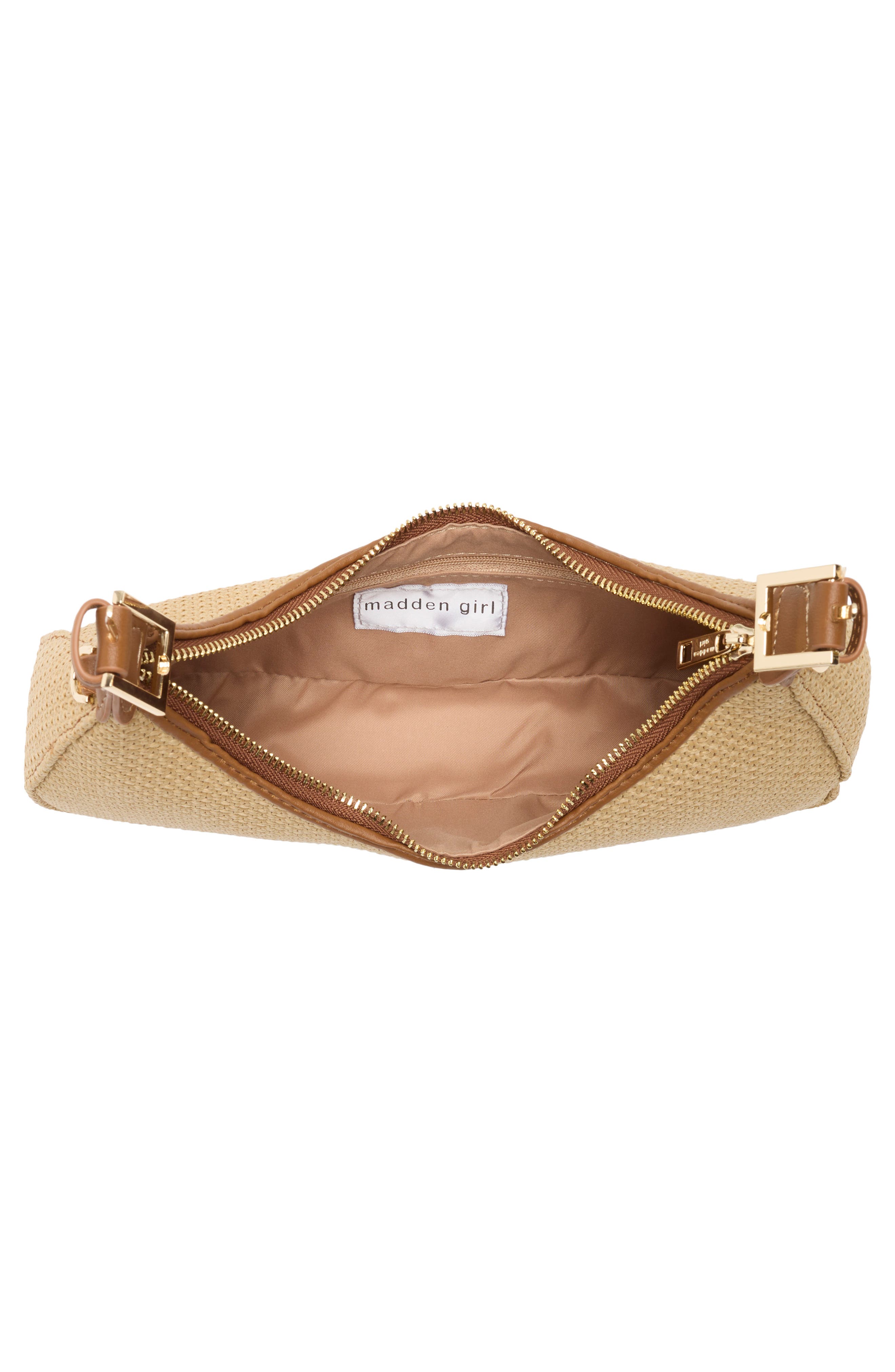 Madden Girl Straw Shoulder Bag, Alternate, color, Natural