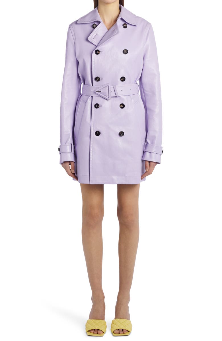 Bottega Veneta Nappa Leather Trench Coat, Main, color, 