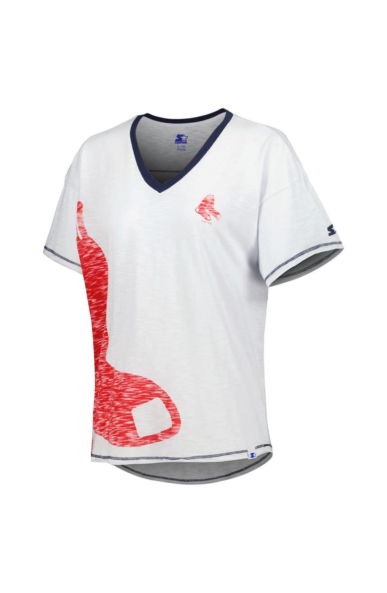 STARTER Women's Starter White Boston Red Sox Perfect Game V-Neck T-Shirt, Alternate, color, White