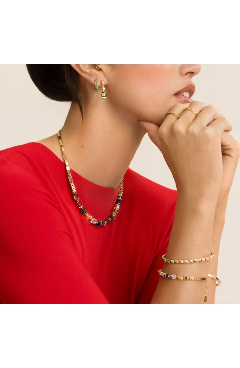 COEUR DE LION Sparkling Cubes Fusion Chain Gold Bracelet, Alternate, color, Multicolor