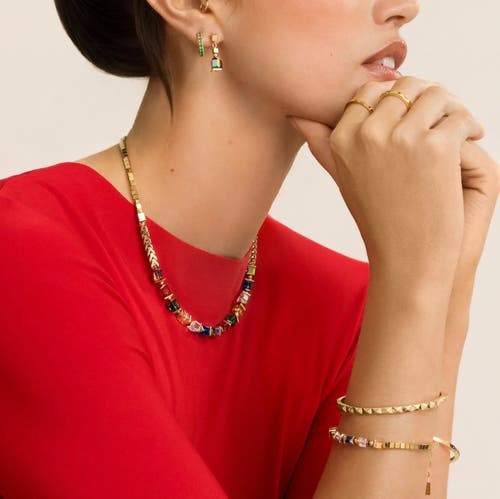 Coeur De Lion Sparkling Cubes Fusion Chain Gold Bracelet In Gold