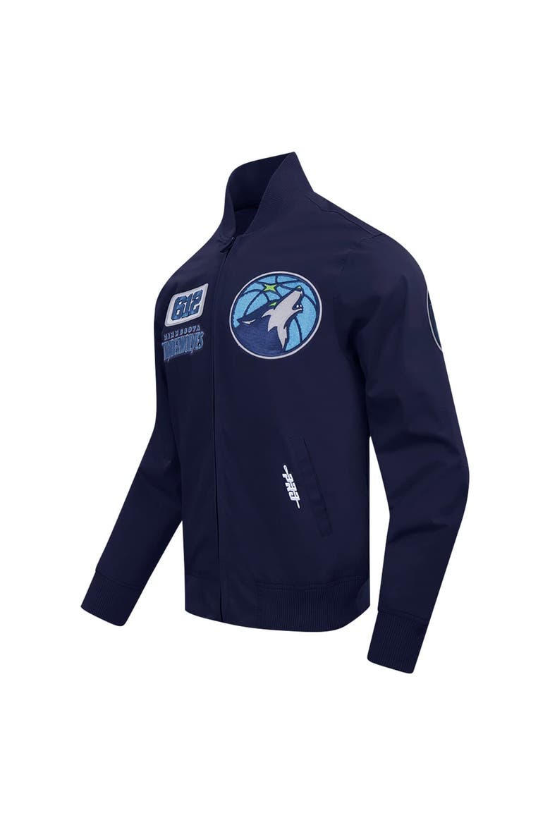 Men's Pro Standard Navy Minnesota Timberwolves Area Code Twill Full-Zip Jacket, Alternate, color, Navy