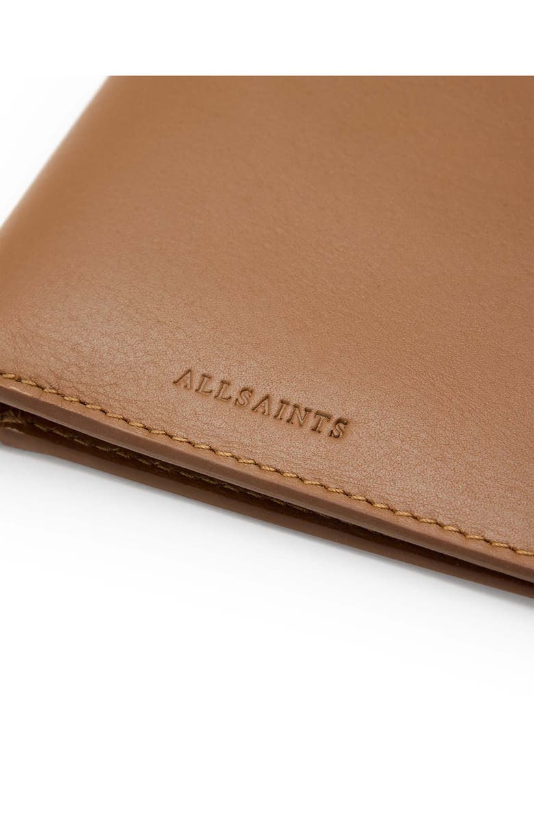 AllSaints Elkka Leather Bifold Wallet, Alternate, color, Sepia Brown