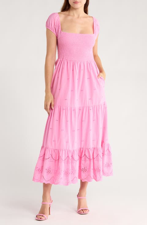 Martina Puff Sleeve Eyelet Maxi Dress