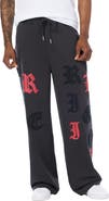 True Religion Tossed Logo Wide Leg Sweatpants
