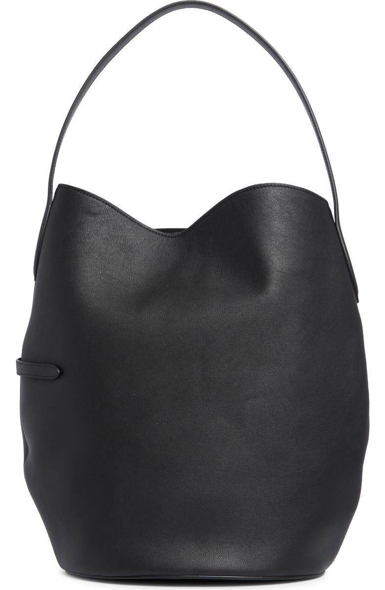 LIFFNER Large Belted Calfskin Bucket Bag, Alternate, color, Black