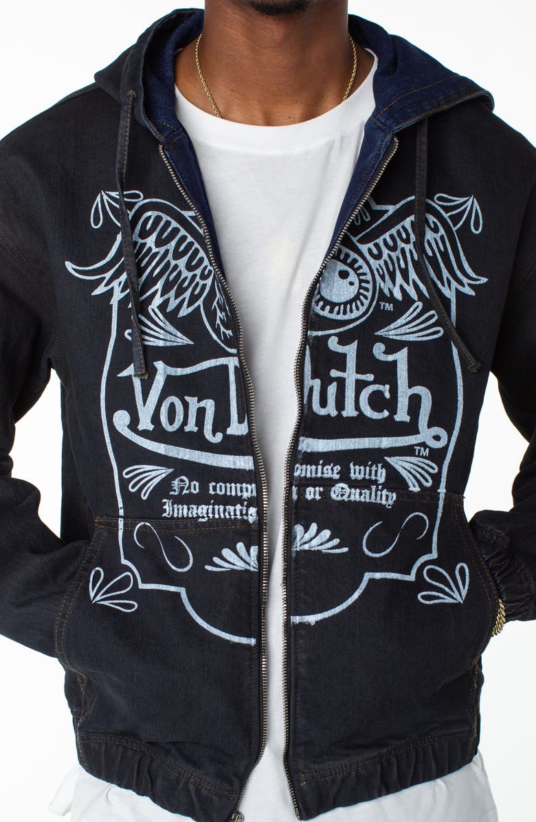 Von Dutch Invaders Cannonball Zip Up Hoodie Jacket, Alternate, color, Mid Tempo